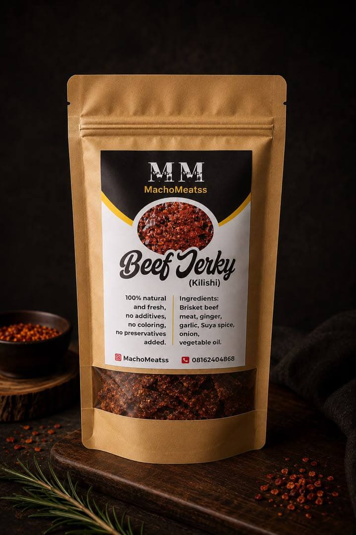 Kilishi pouch styled on kraft